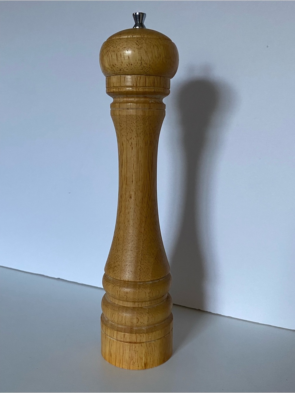 Vintage Mr. Dudley Wood Pepper Mill 12.5” Wooden Grinder Tall Brown Beige